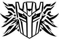 Decepticon logo incorporated into succubuss crest tattoo design idea