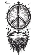 peace and lightining storm and time and nature and golf course  tattoo design idea