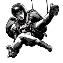 skydive under canopy tattoo design idea