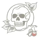 cherry pie with skull  tattoo design idea