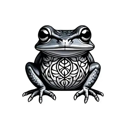 seed of life bufo toad relaxing tattoo design idea