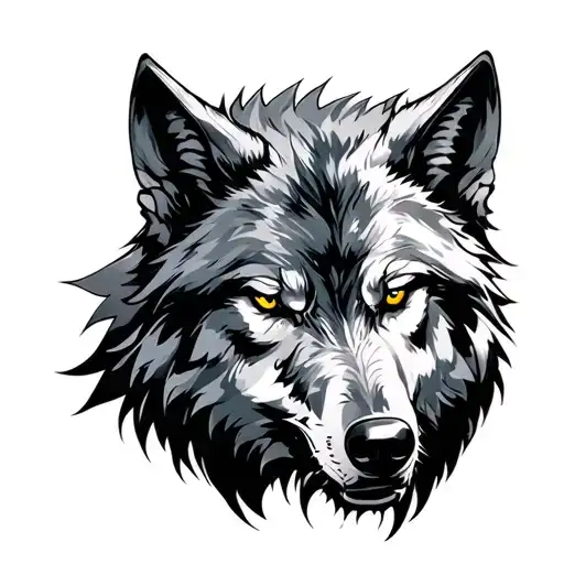 Witcher wolf tattoo design idea