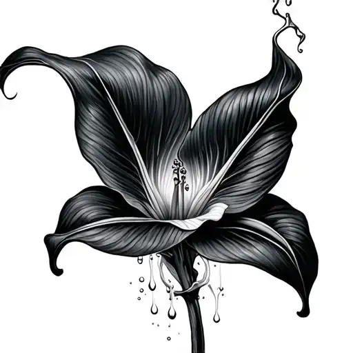 peace lily being watered with poison  tattoo design idea