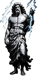 Zeus holding a lightning bolt tattoo design idea
