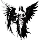 Protector Angel holding tattoo design idea