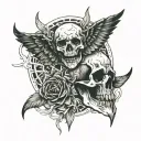 an image that represent suffering in silence + wisdom tattoo design idea