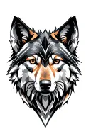 wolf looking forward tattoo design idea
