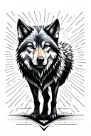wolf looking forward tattoo design idea