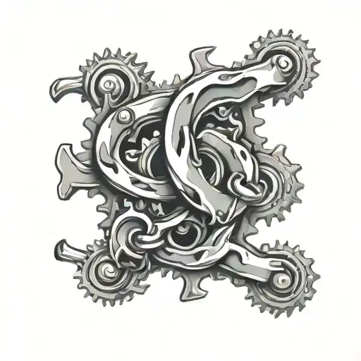 biking chain forming the shape tattoo design idea