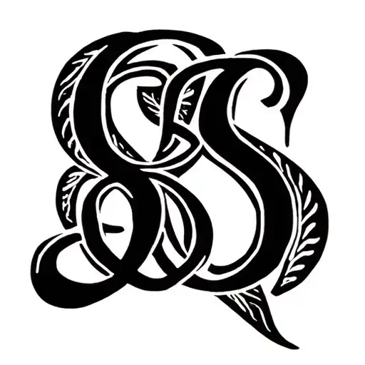 Initials that are intertwined with Sarah, Sharlie, Alexandre, Alexandra, in a subtle and discreet drawing tattoo design idea