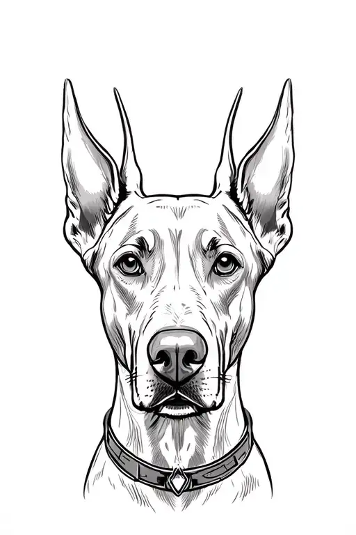 three headed doberman with one body tattoo design idea