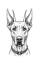 three headed doberman with one body tattoo design idea