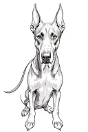 three headed doberman with one body tattoo design idea