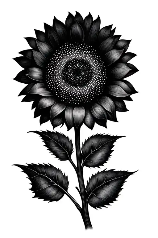 sunflower intertwined tattoo design idea