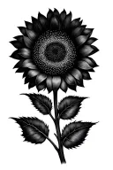 sunflower intertwined tattoo design idea