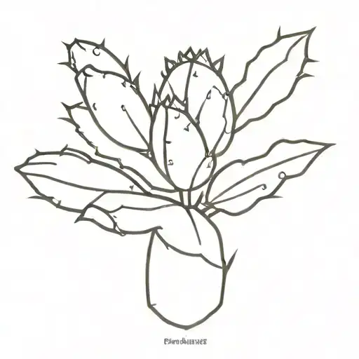 prickly pear cactus tattoo design idea