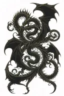 Twin dragons going tattoo design idea