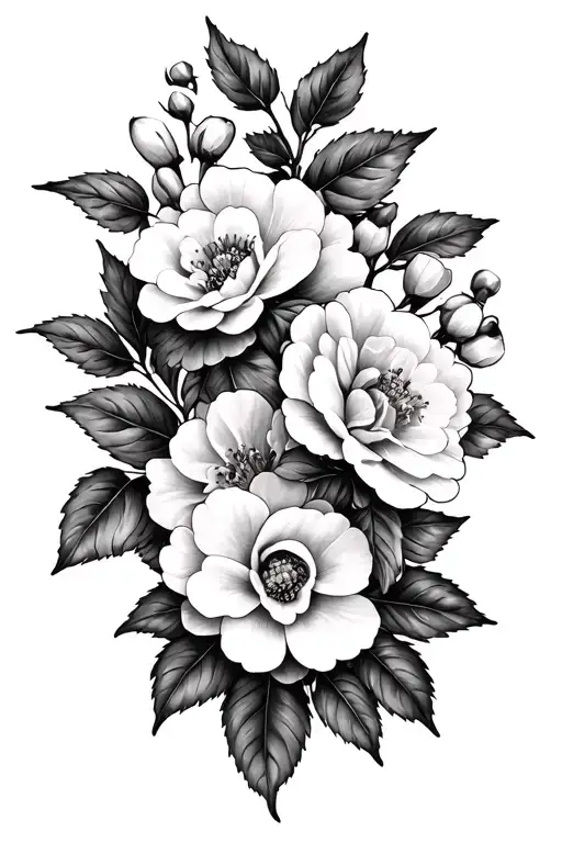 Grandmother and Granddaugther matching tattoo - integrating the hawthorn flower and carnation flowers. tattoo design idea