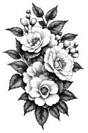 Grandmother and Granddaugther matching tattoo - integrating the hawthorn flower and carnation flowers. tattoo design idea