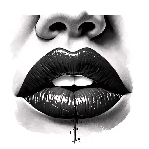Lips Kiss tattoo design idea
