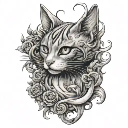 pussy pours tattoo design idea