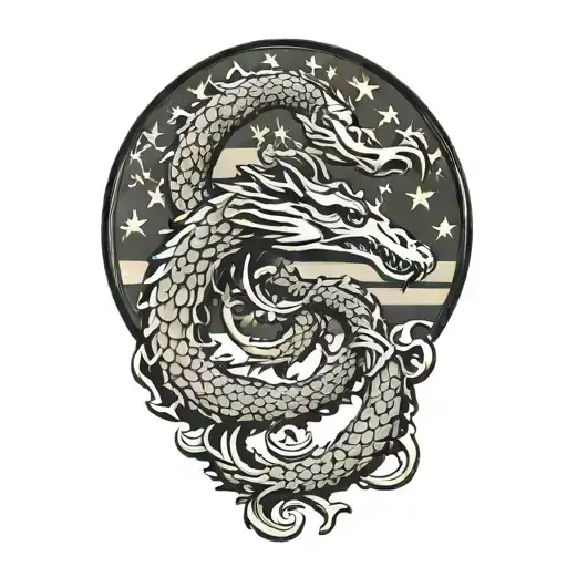 gadsden flag formed by guns tattoo design idea