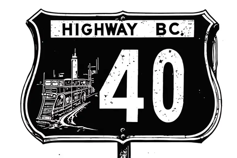 highway 1 bc, highway 40 north Alberta, highway 401 Toronto signs tattoo design idea