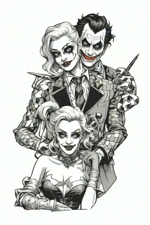joker and Harley Quinn inspired tattoo tattoo design idea