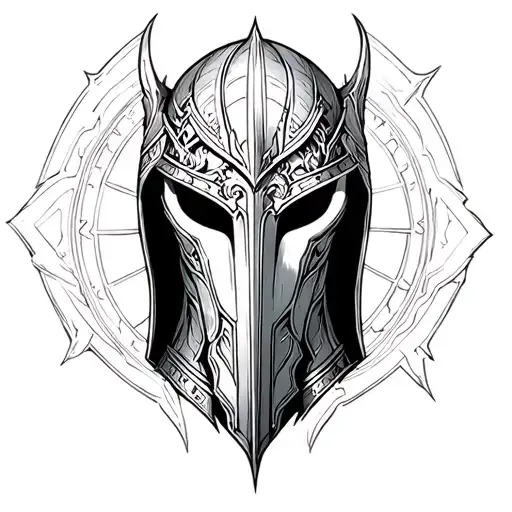 pantheon helmet league of legends tattoo design idea