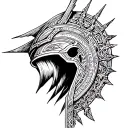 pantheon helmet league of legends tattoo design idea