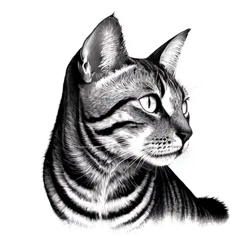 Magic Bengal cat tattoo design idea