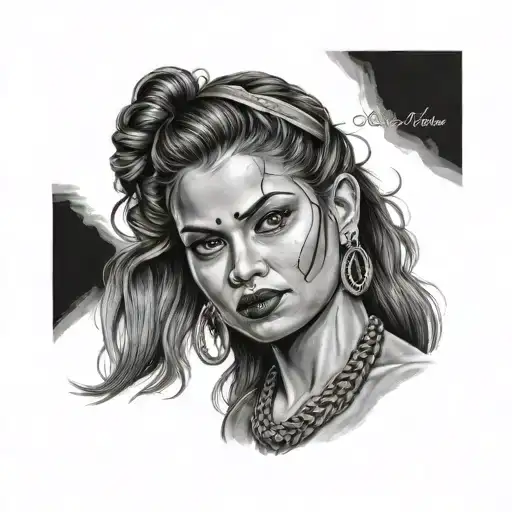 chola woman tattoo design idea