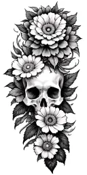 Totenkopf, Mandala birth flowers January February March April May June September October November tattoo design idea