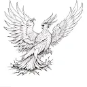 phoenix rising from the ashes tattoo design idea