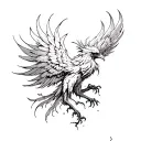 phoenix rising from the ashes tattoo design idea