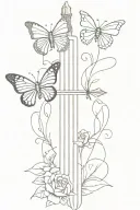 sword and butterfly  tattoo design idea