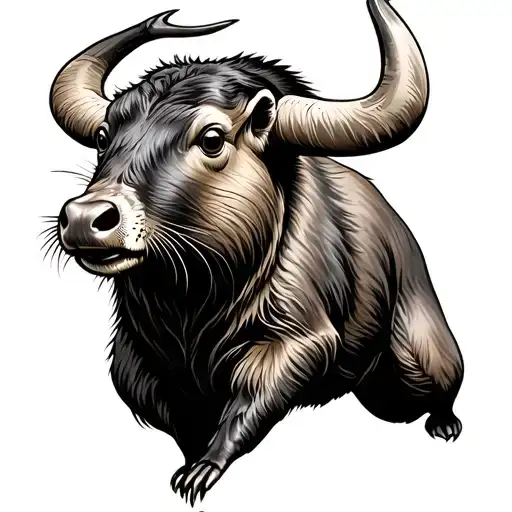 carabao, beaver tattoo design idea