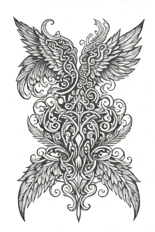 Neotribal wings on back tattoo tattoo design idea