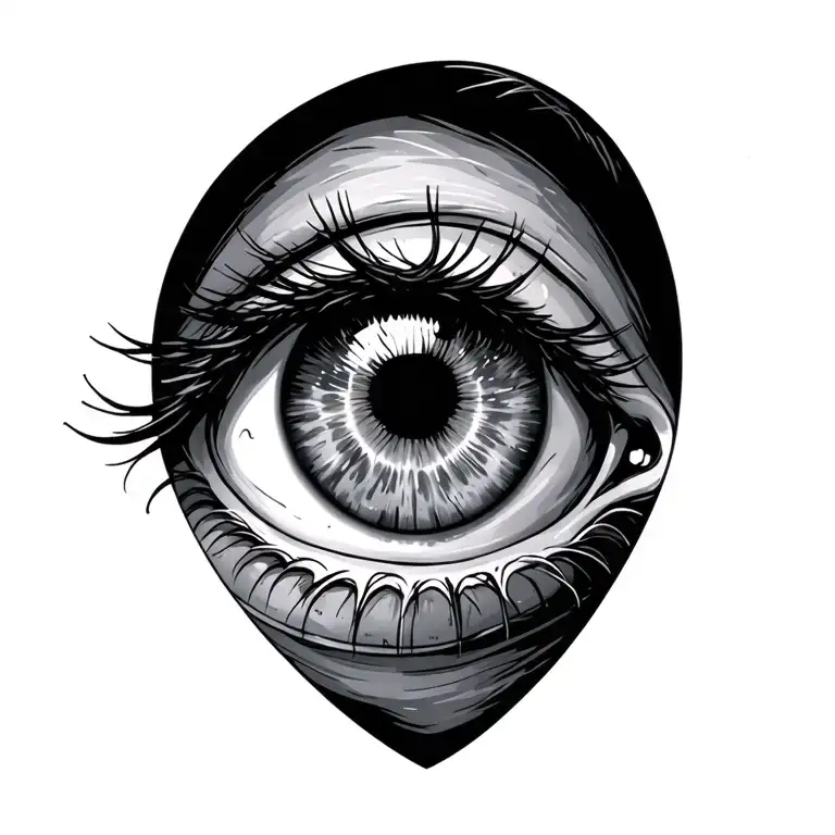 eye heart pain story time strength  tattoo design idea