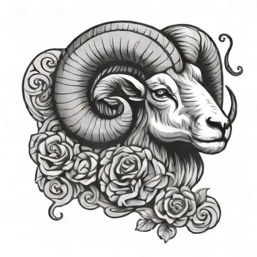 aries ram zodiac sign tattoo design idea