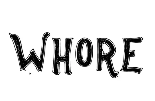 "WHORE" tattoo design idea