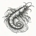 river shrimp tattoo design idea