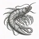 river shrimp tattoo design idea