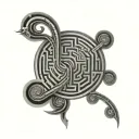 theseus maze patterns inside tattoo design idea
