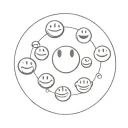 smiley faces in a circle shape tattoo design idea