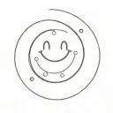 smiley faces in a circle shape tattoo design idea