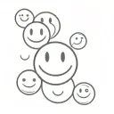 smiley faces in a circle shape tattoo design idea