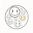 smiley faces in a circle shape tattoo design idea