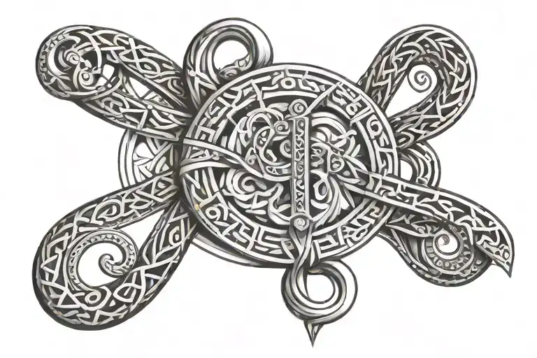 rod of asclepius tattoo design idea