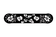 fine line memorial infinity loop, hearts, flowers tattoo design idea